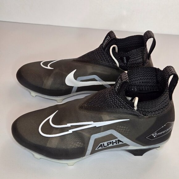 Nike Black Alpha Menace Elite 3 FlyKnit Football Cleats Wide DH1350-001 Sz 14W - Picture 3 of 9